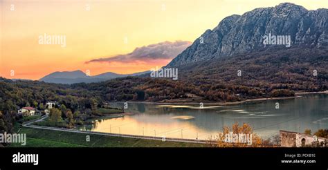 Italian lakes, Castel San Vincenzo - Italy Stock Photo - Alamy