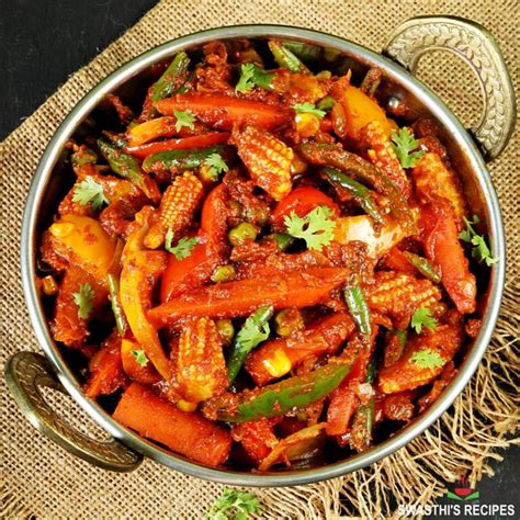 Vegetable Jalfrezi Recipe Veg Jalfrezi Swasthi S Recipes