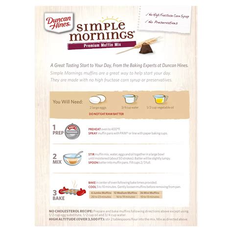 Duncan Hines Simple Mornings Triple Chocolate Chunk Premium Muffin Mix