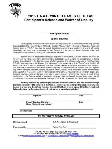 Fillable Online Waivers And Releases Fax Email Print Pdffiller