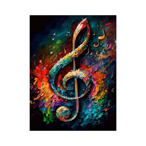 Treble Clef Wall Art, Music Notes Art, Music Studio Art, Music Student Gift, Music Artwork ...