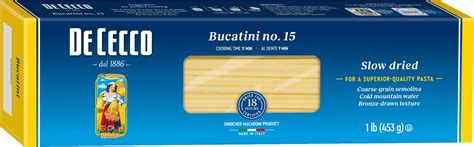 Amazon De Cecco Bucatini No 15 Semolina Pasta 16 Oz Spaghetti