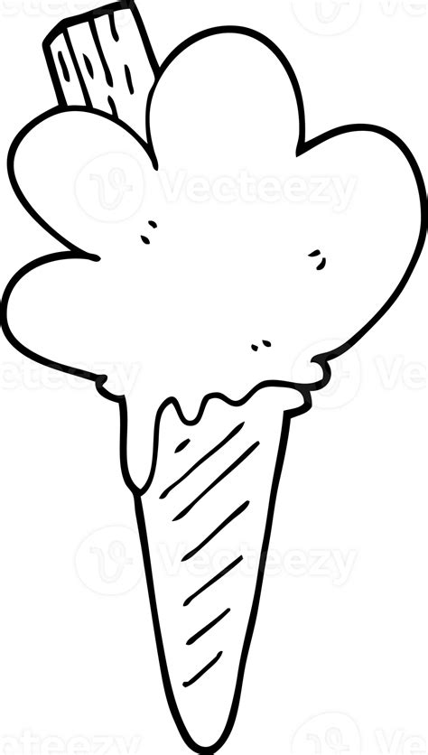 Line Drawing Cartoon Ice Cream Cone 45064467 Png