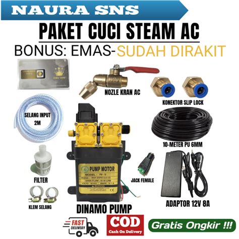 Jual Jet Steam Cuci Ac Mesin Dobel Pompa 12v 320Psi Paket Lengkap