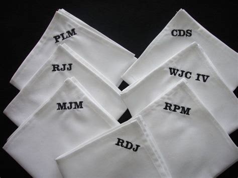 Mens Personalized Pocket Square Handkerchief Monogrammed Embroidered