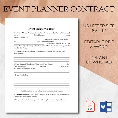 Event Management Contract Examples Event And Wedding Planner Agreement