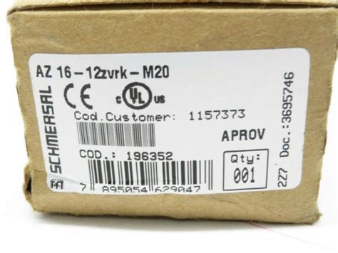 New Schmersal Az16 12zvrk M20 Safety Interlock Switch Az1612zvrkm20