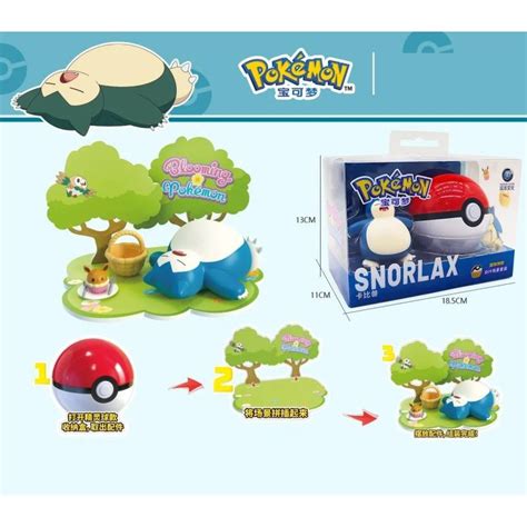 Figura Colecci N Anime Pokemon Pokeball Paisaje Snorlax Diorama Set