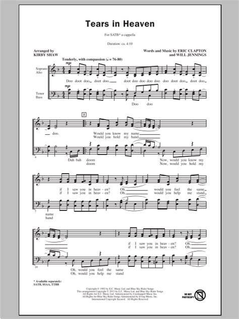 Tears In Heaven | Sheet Music Direct