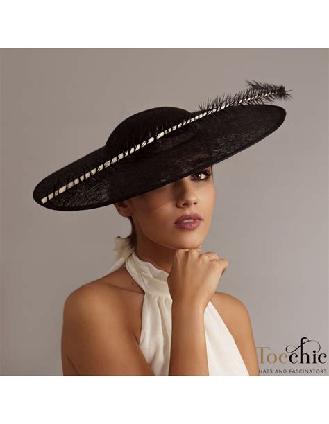 Woman Elegant Ascot hat black|Wedding hats for women|€195.00