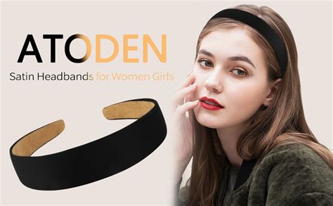 Amazon Atoden Satin Headbands For Women Girls Black Headband 1 18