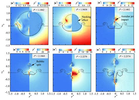 Evolution Of A Oscillating Bubble Initially Between Two Liquids With