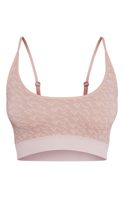 Plt Soutien Gorge Long Nude Sans Coutures Effet Jacquard