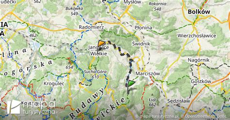 Trasa Kolorowe Jeziorka Janowice Wielkie Mapa Turystyczna Pl