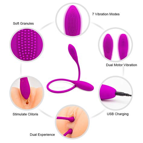 Vibrating Double Ended Dildo Clitoris Vibrator Anal Butt Plug Couple