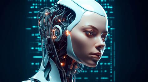 Premium Ai Image Female Robot Face Artificial Intelligence Concept