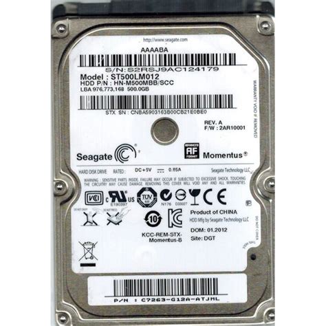 Hard Disk Laptop 500GB Seagate Momentus ST500LM012 SATA II 5400 Rpm