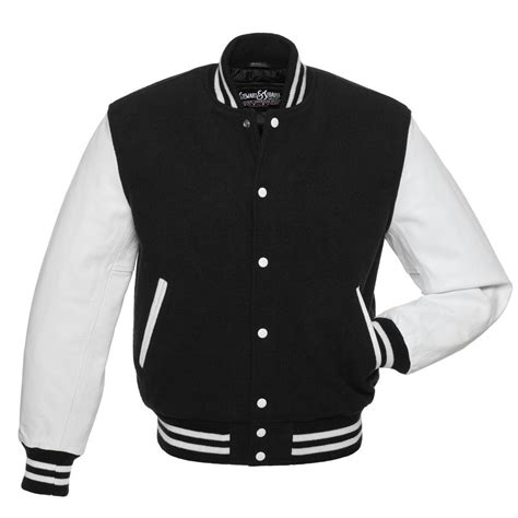 BLACK WOOL/WHITE LEATHER - JacketShop.com