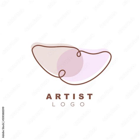 Artist logo. Hand drawn organic shapes background. For company brand ...