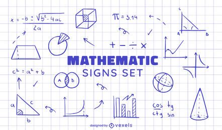 Descarga Vector De Conjunto De Signos De Geometría Y Matemáticas