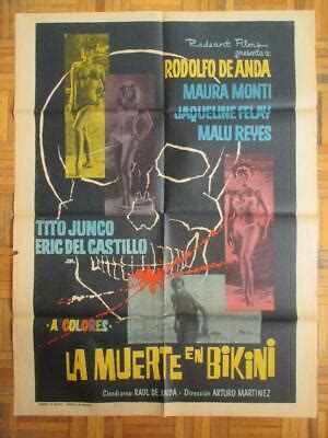 1967 LA MUERTE EN BIKINI Crime SEXY BABES MEXICAN ONE SHEET MOVIE