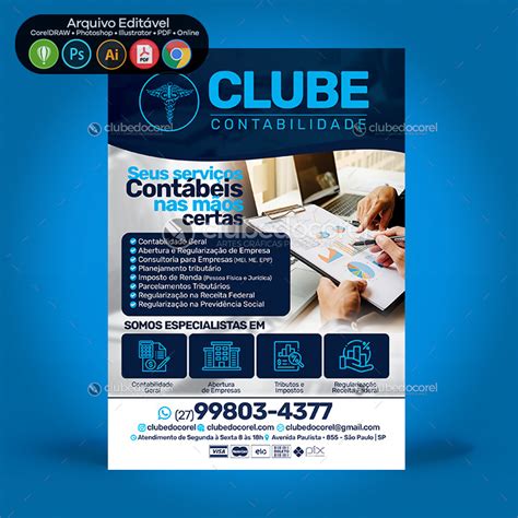 Contabilidade Panfleto Flyer Edit Vel Cdr Psd Pdf Clube Do Corel