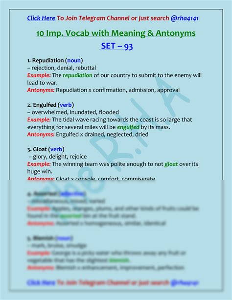 SOLUTION: 10 imp vocab with meaning antonyms set 93 - Studypool