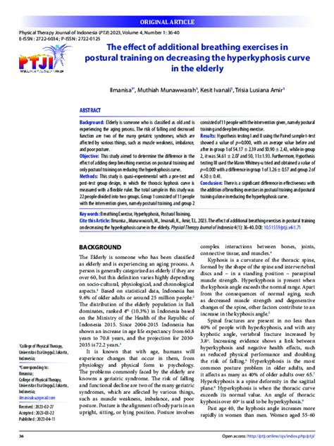 (PDF) The effect of additional breathing exercises in postural training ...