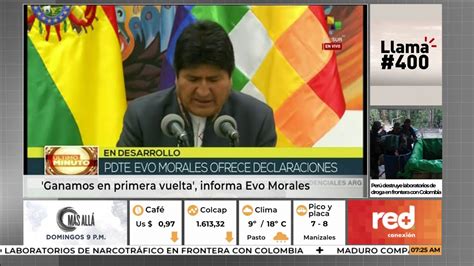 Red Evo Morales Se Declara Ganador De Las Elecciones En Bolivia Youtube