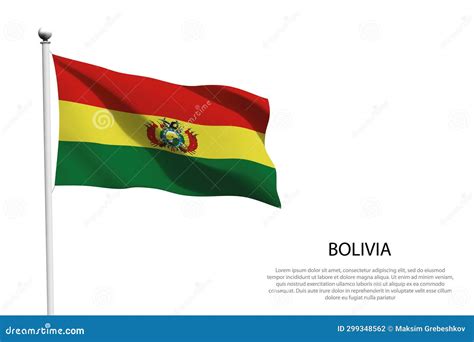 National Flag Bolivia Waving On White Background Stock Vector