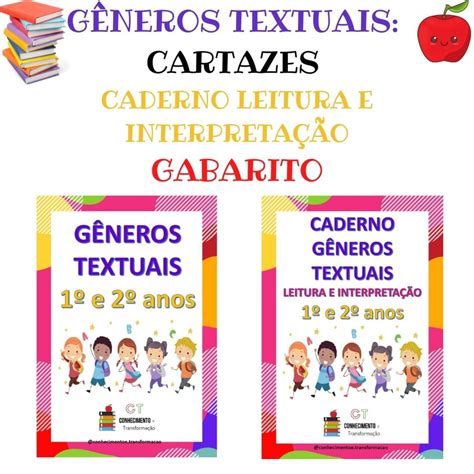 CARTAZES E CADERNO LEITURA E INTERPRETAÇÃO 1º E 2º ANOS Elo7