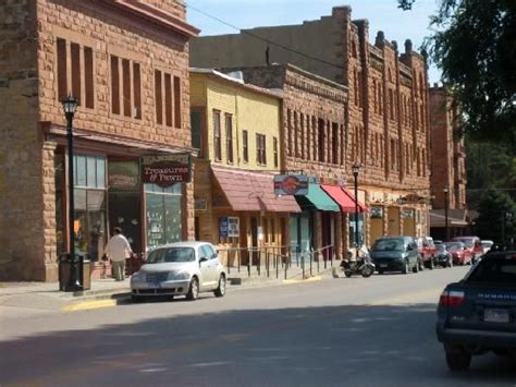 Streetscape With Sandstone Buildings In Hot Springs South Dakota