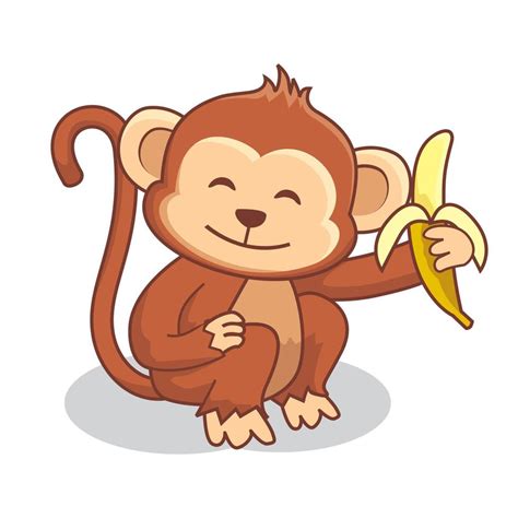 Monkey Cartoon Eating Banana Illustration 3545292 Vector Art at Vecteezy