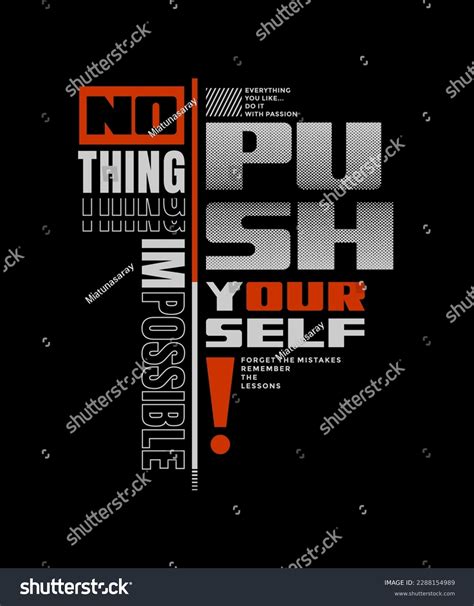 Push Yourself Modern Stylish Motivational Quotes Stock Vector Royalty Free 2288154989