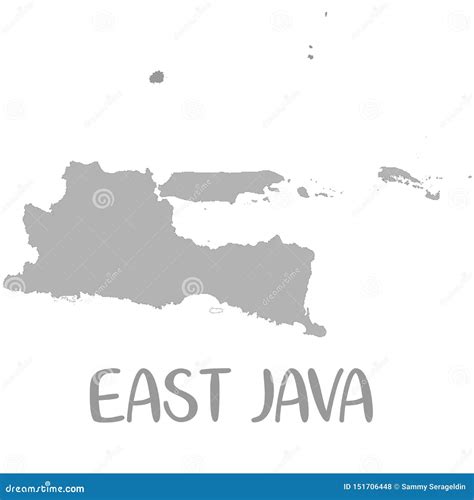 High Quality Map of East Java is a Province of Indonesia Stock ...