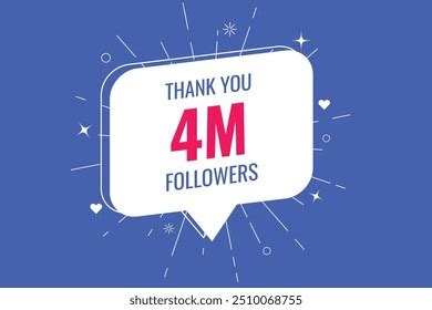 M Followers Celebration Thank You Stock Vector Royalty