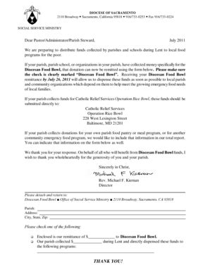 Fillable Online Diocese Sacramento Remittance Form 2010 DOC Diocese