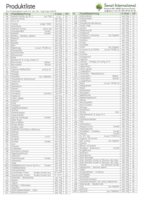 Preisliste - Sanat International