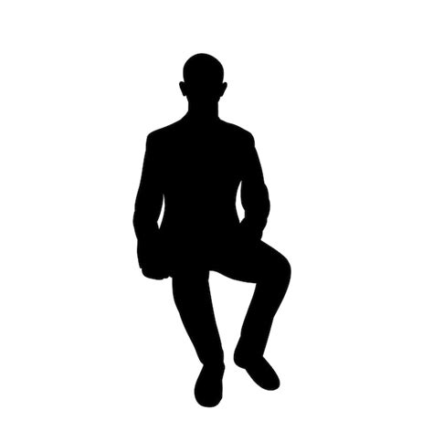 Premium Vector Vector Isolated Silhouette Man Sitting