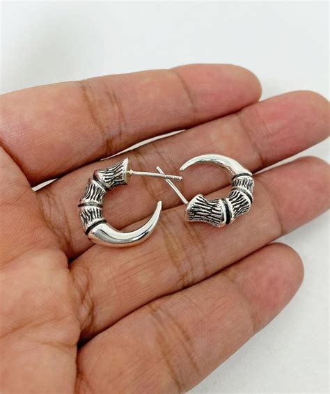 Sup Silver 3D Solid Bird Claw Stud Earrings 925 Sterling Silver