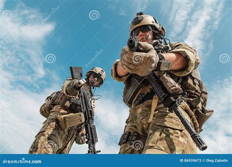 US Army Rangers with Weapons Stock Image - Image of male, mission: 86939673