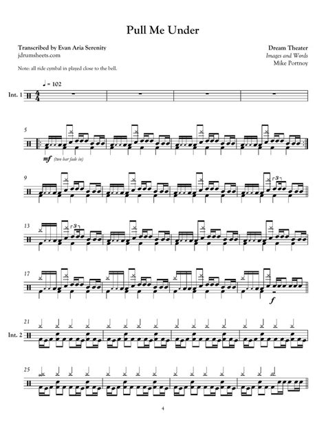 Dream Theater Pull Me Under 楽譜 By Jaslow Drum Sheets