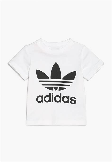 Adidas Originals Trefoil T Shirts Med Print White Black Hvit