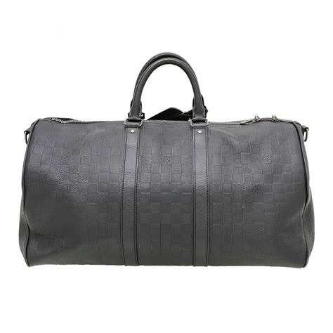 Louis Vuitton Black Damier Infini Keepall Bandouliere 45 Bag The Closet