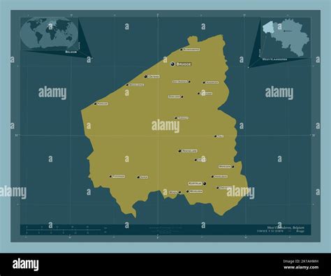 West Vlaanderen Province Of Belgium Solid Color Shape Locations And