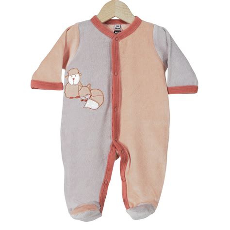 Pyjama bébé fille rose et gris idéal pour l hiver Kinousses