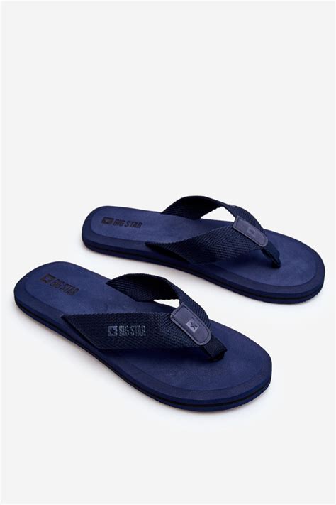 Mens Foam Flip Flops Big Star Ll174617 Navy Blue Cheap And