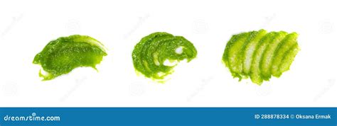 Wasabi Smear Isolated Green Sushi Paste Wasabi Paste Smear On White