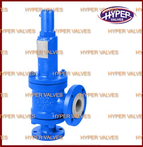 Hyper Valves Angle Type Pfa Lined Safety Relief Valve Valve Size 25nb To 100nb Suppliers