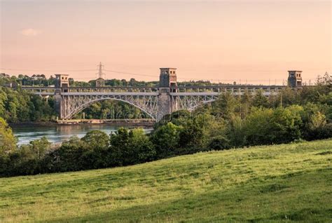 Britannia Bridge at Menai between Anglesey and Wales Editorial Image ...